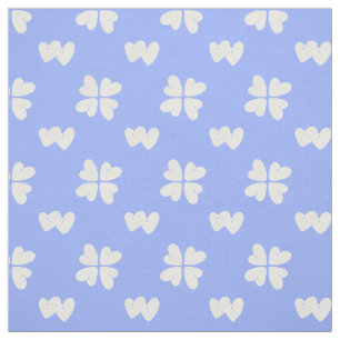 Tecido Mazipoodles White Hearts On Blue