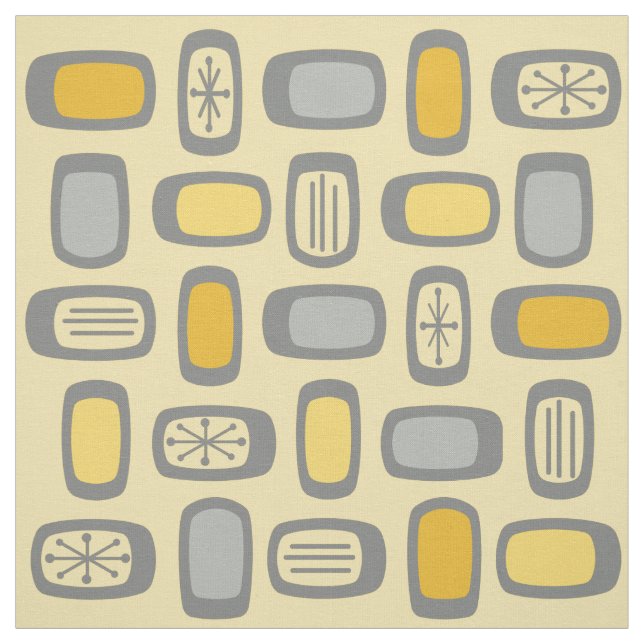 Tecido MCM Arredondado do meio século retângulo Cinzas am (Modelo)