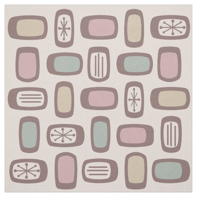 Tecido MCM de meio século, Retângulos arredondados, Paste (Modelo)