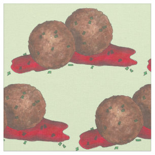 Tecido Meatball Marinara Comida Italiana Foodie Meat Ball