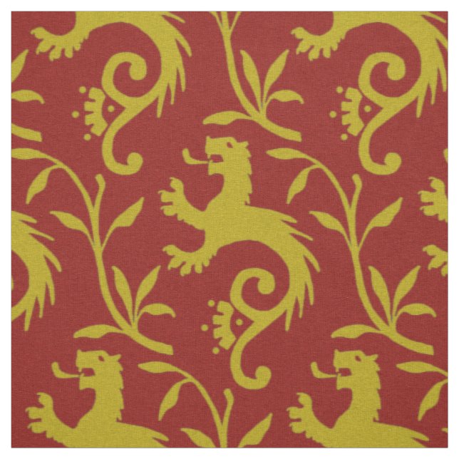 Tecido Média Dande-Lions em Vermelho (Modelo)