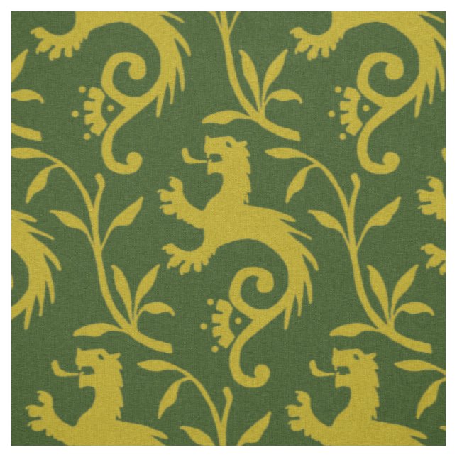 Tecido Medieval Dande-Lions em Verde (Modelo)