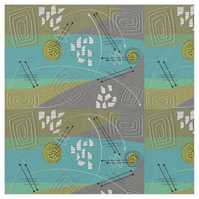Tecido Médio Verde Moderno do Século Abstrato (Detalhe)