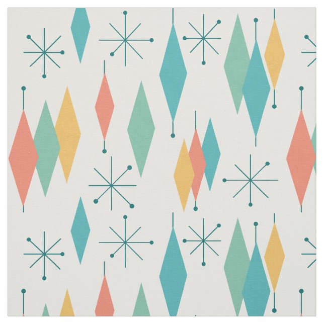 Tecido Médio Vintage-Século Atômica, anos 50  (Modelo)