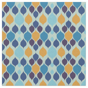 Tecido Meio século 1960s Geométrico Azul