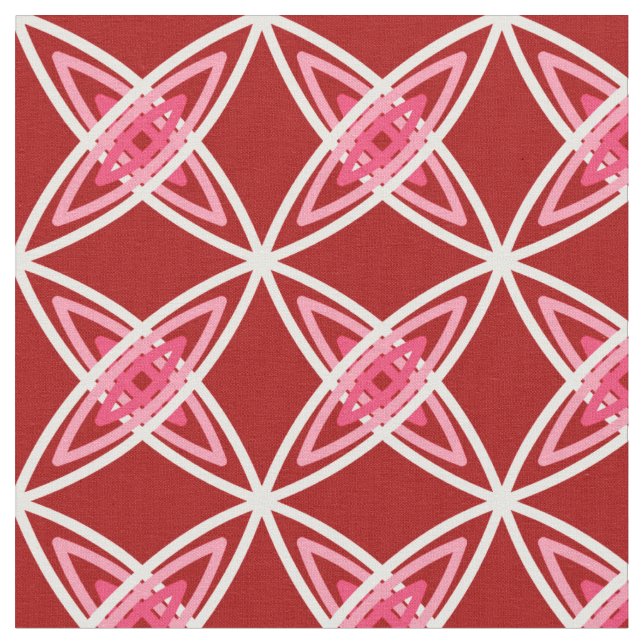 Tecido Meio século Atômica moderno - Vermelho escuro (Detalhe)