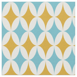 Tecido Meio século de Ouros Azuis de Turquesa Laranja Ret