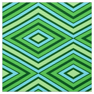 Tecido Meio século Diamond Pattern Jade Green e Aqua