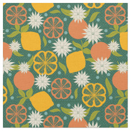 Tecido Meio século Modern Lemon Citrus
