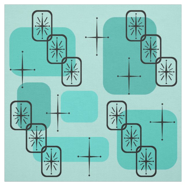 Tecido Meio século Modern Sputnik Turquoise (Modelo)