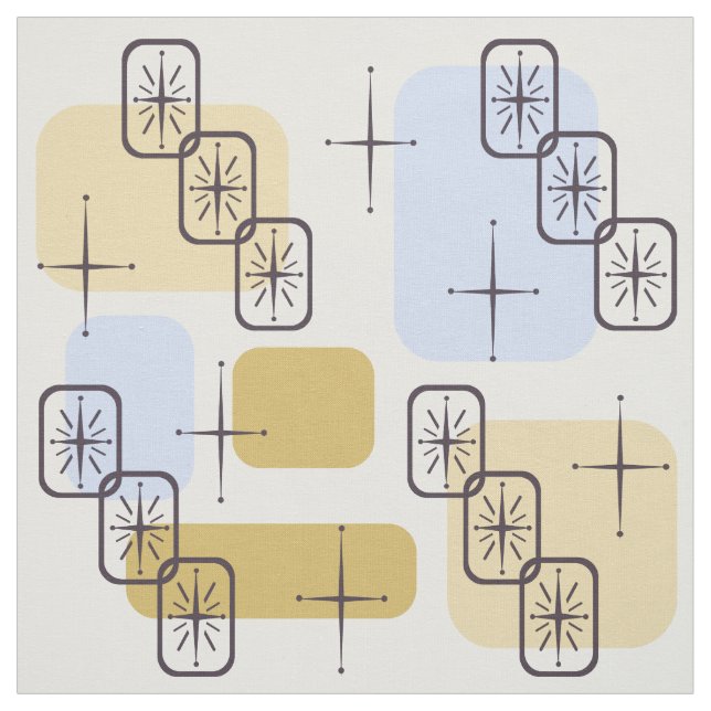 Tecido Meio século Moderno Azul Dourado (Modelo)