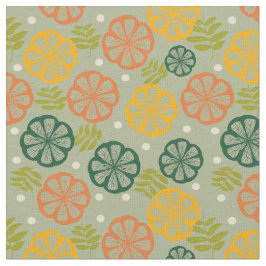 Tecido Meio século Moderno Citrus Slices Verde