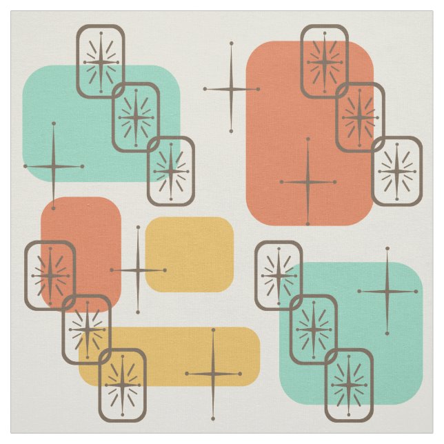 Tecido Meio século Moderno Sputnik Multicolor 1 (Modelo)