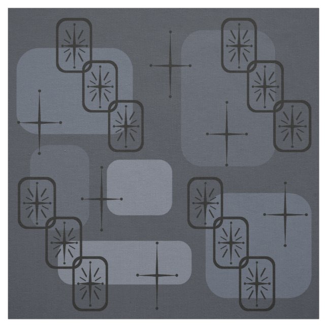 Tecido Meio século Moderno Sputnik Slate (Modelo)