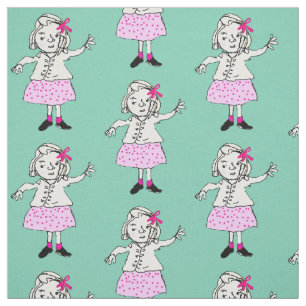 Tecido Menina bonita de rosa e menta