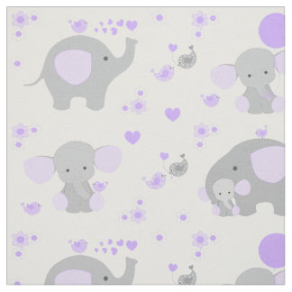 Tecido Menina de Elefante Roxo