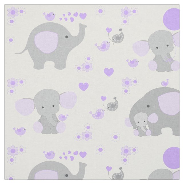 Tecido Menina de Elefante Roxo (Modelo)