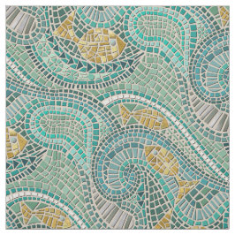 Tecido menta de peixe mosaico