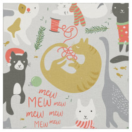 Tecido Meowy Christmas