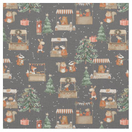 Tecido mercado de inverno festival de rua com amigos anim