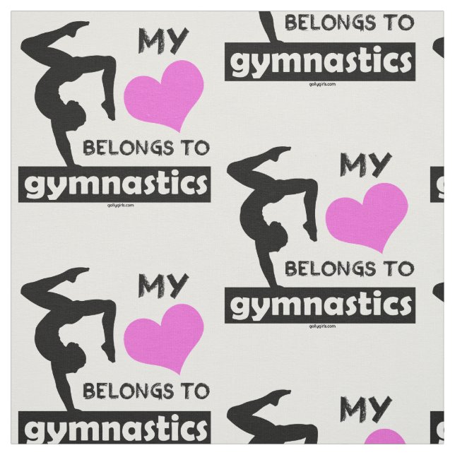 Tecido Meu coração pertence à ginástica (Modelo)