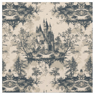 Tecido Midnight e Ivory Castle Toile de Jouy