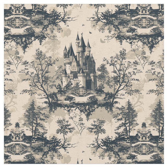 Tecido Midnight e Ivory Castle Toile de Jouy (Detalhe)