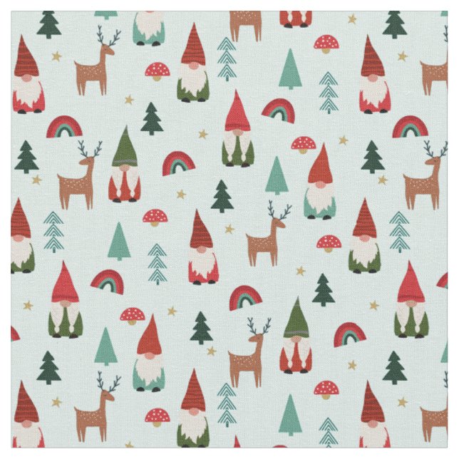 Tecido Mini de Natal dos Gnomos (Detalhe)