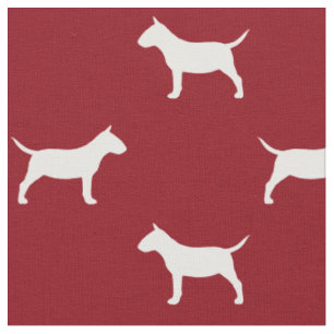 Tecido Miniatura Bull Terrier Silhouettes MiniBull Cães