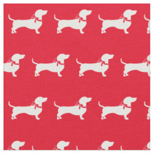 Tecido Miniatura Dachshund Weiner Cães Silhueta Pet Verm