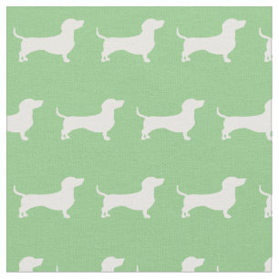 Tecido Miniatura Dachshund Weiner Cão Pet Sage Verde