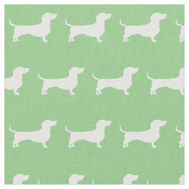 Tecido Miniatura Dachshund Weiner Cão Pet Sage Verde (Detalhe)