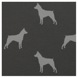 Tecido Miniatura Pinscher Silhouettes MinPins Padrão