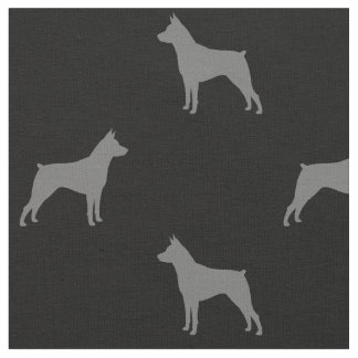 Tecido Miniatura Pinscher Silhouettes MinPins Padrão