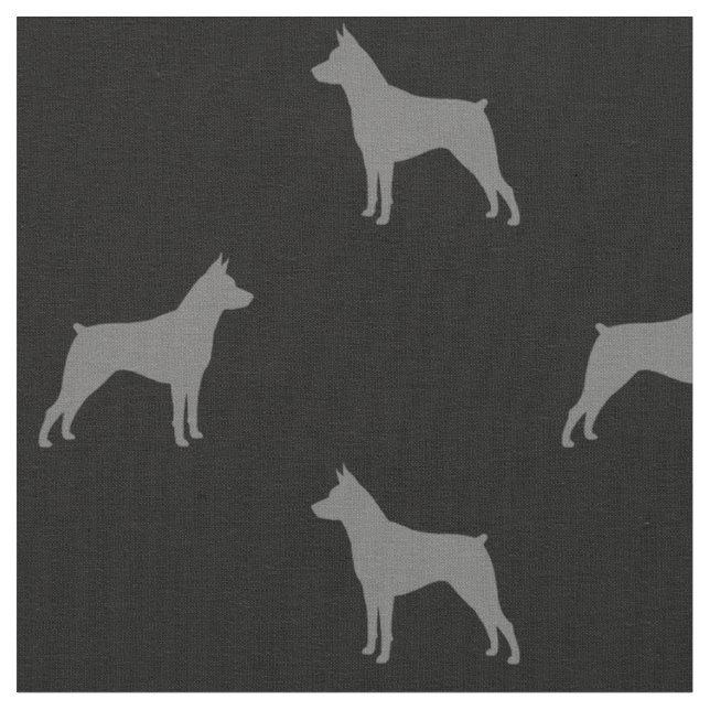 Tecido Miniatura Pinscher Silhouettes MinPins Padrão (Detalhe)