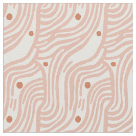 Tecido Minimalist Wavy Line Dot Pattern 