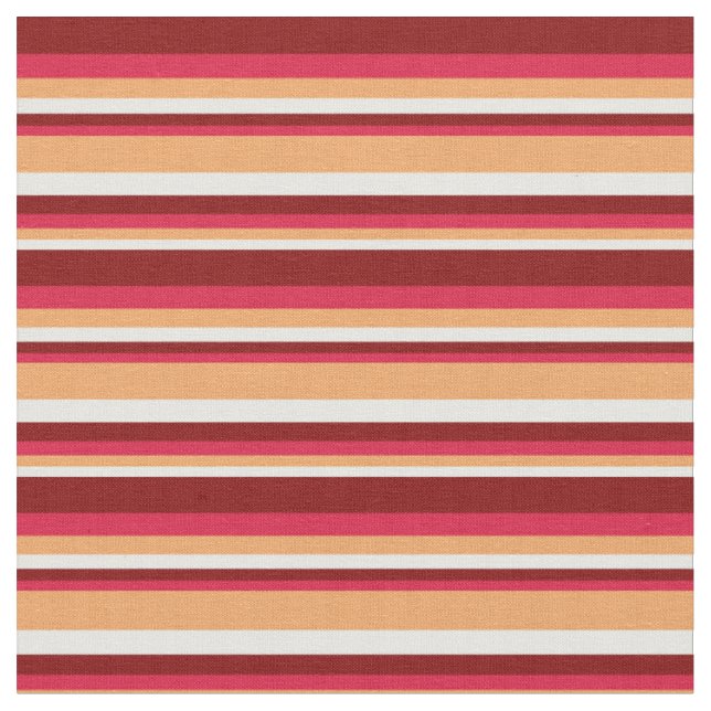 Tecido Mint Cream, Brown, Crimson & Maroon Lines (Detalhe)