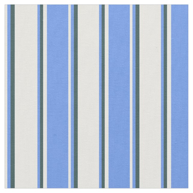 Tecido Mint Cream, Cornflower Blue & Dark Slate Cinza (Detalhe)