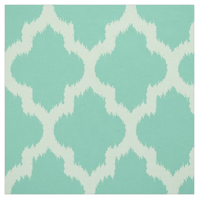 Tecido Mint Quatrefoil Ikat Com Fundo De Teto Personaliza (Modelo)