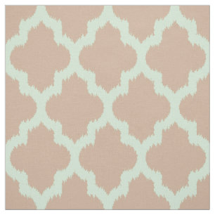 Tecido Mint Quatrefoil Ikat Com Fundo Personalizado