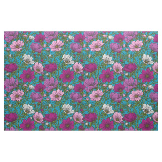 Tecido Mistura Cosmos em azul (Fat Quarter)