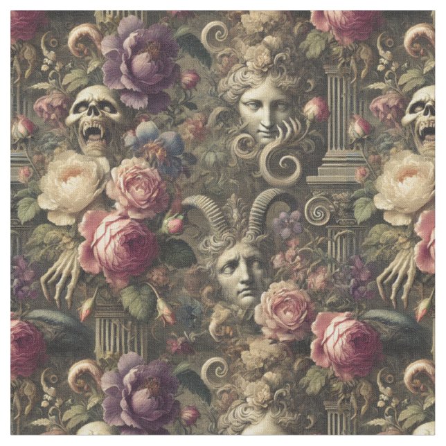 Tecido Mitos Manifestantes - Azulejo Clássico Vitoriano G (Detalhe)