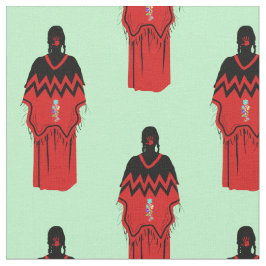 Tecido MMIW Kwe Red Hand Patterno Leve Verde