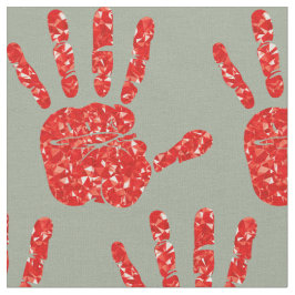 Tecido MMIW Red Hand Jeweled Patterle Green