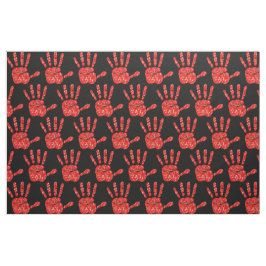 Tecido MMIW Red Hand Jeweled Patterno Black