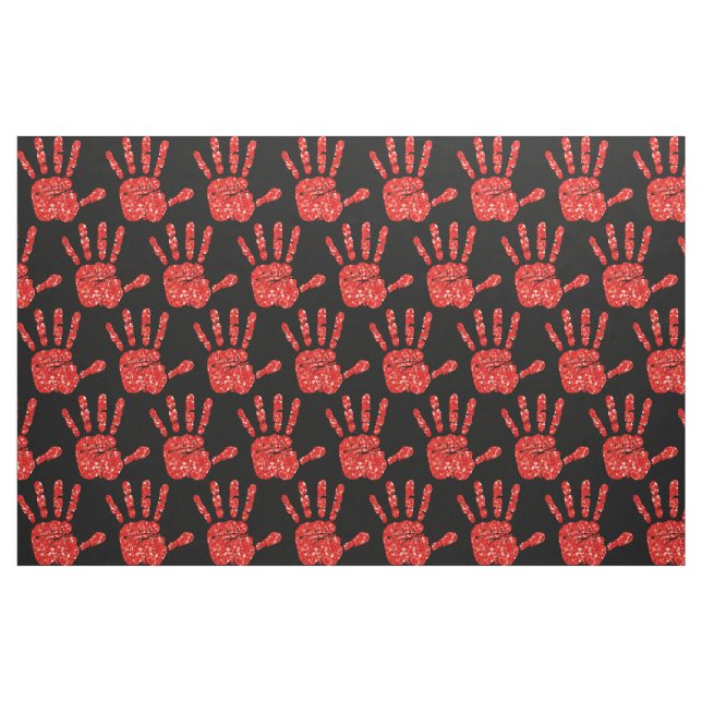 Tecido MMIW Red Hand Jeweled Patterno Black (Fat Quarter)