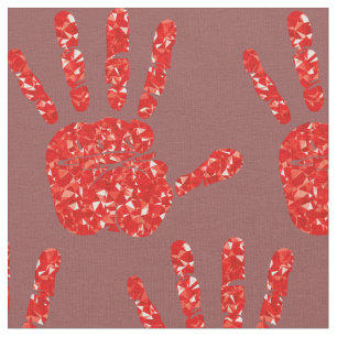 Tecido MMIW Red Hand Jeweled Patterno Brick Red