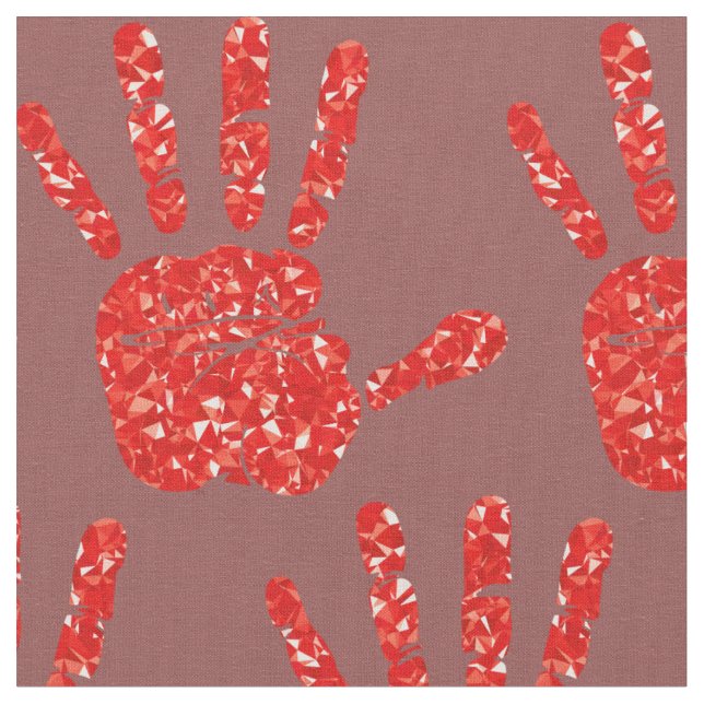 Tecido MMIW Red Hand Jeweled Patterno Brick Red (Detalhe)
