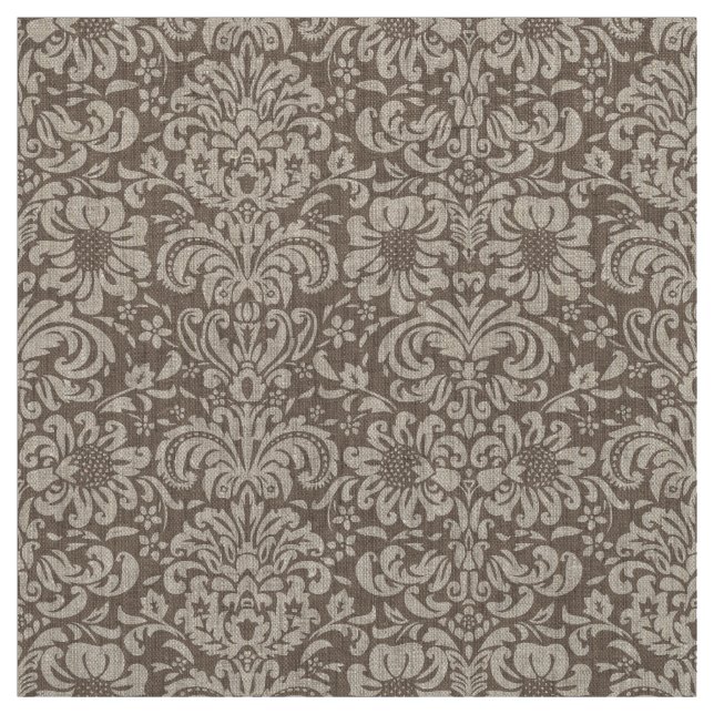 Tecido Mocha Brown Floral Damask (Modelo)