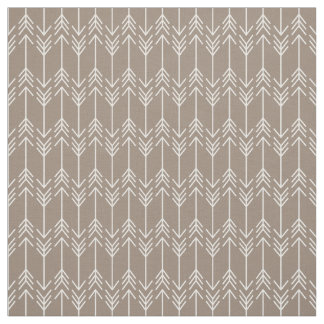 Tecido Mocha Brown Herringbone Arrows